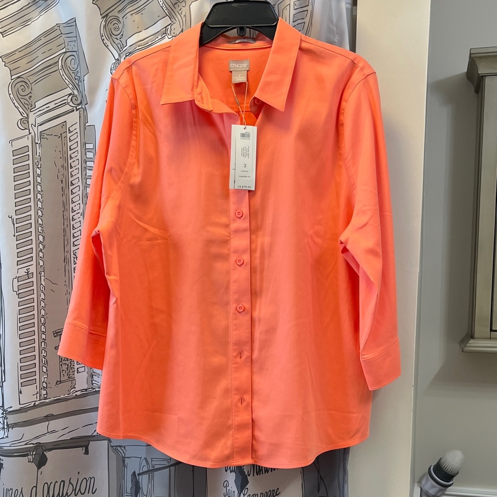 Chico's Vibrant Coral Blouse